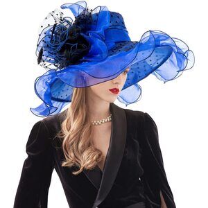 Women's Kentucky Derby Church Hat Organza Fascinator Wedding Tea Party 3772